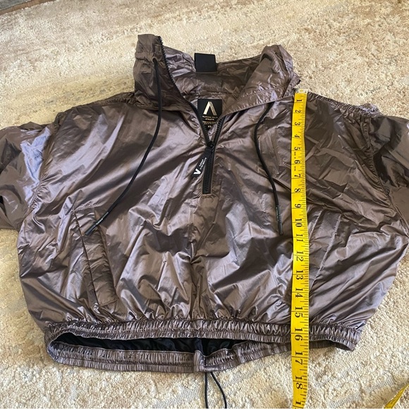 Athleta x Allyson Felix Luxe Crop Half Zip Pull Over Jacket Metallic Brown: XS - Picture 12 of 12